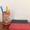 red,white-tholu-bommalata-pen-holder