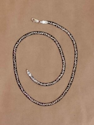 Black-pure-silver-neck-chain