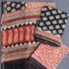 Black-and-red-chanderi-dress-material at Shilphaat.com