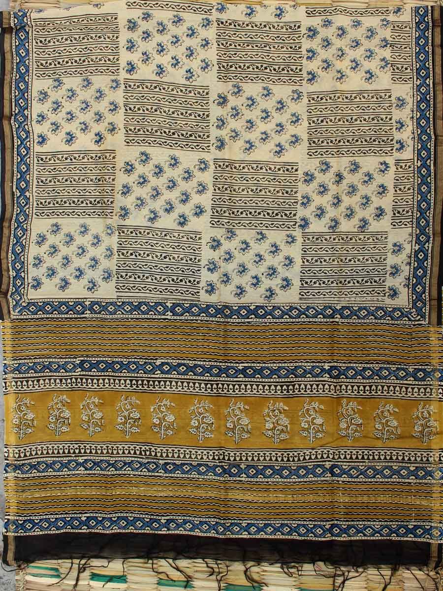 Blue,-Yellow,-beige-Bagru-Printed-Chanderi-Dupatta