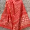 Carrot-red-block-print-Chanderi-Dupatta