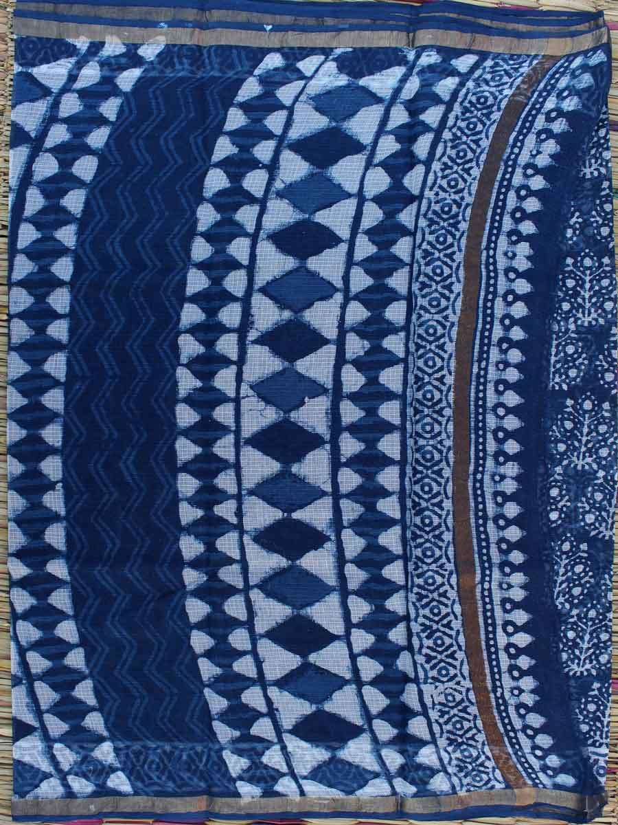 Dabu-Indigo-Block-printed-Kota-doria-Saree