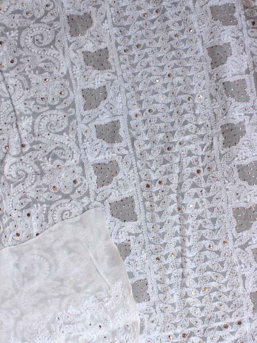 Mukaish-chikankari-white-viscose-kurta-fabric