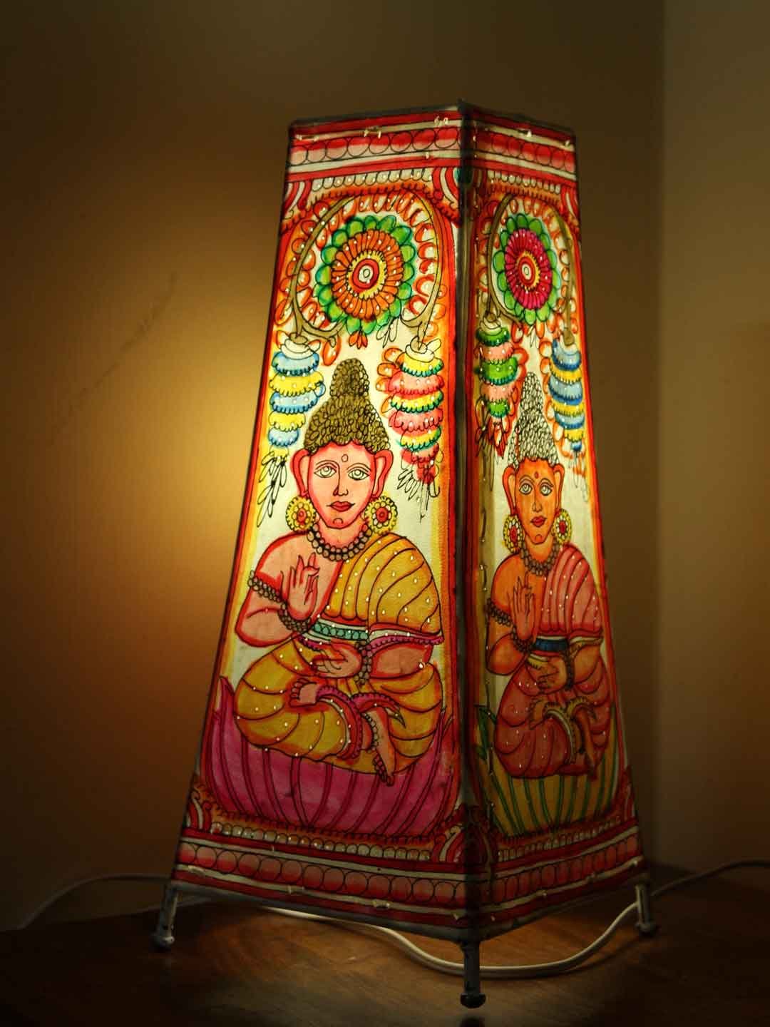 Gautam-buddha-painted-tholu-bommalata-lamp Gautam-buddha-painted-tholu-bommalata-lamp