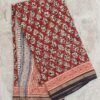 Red-and-black-block printed-kota-cotton-saree