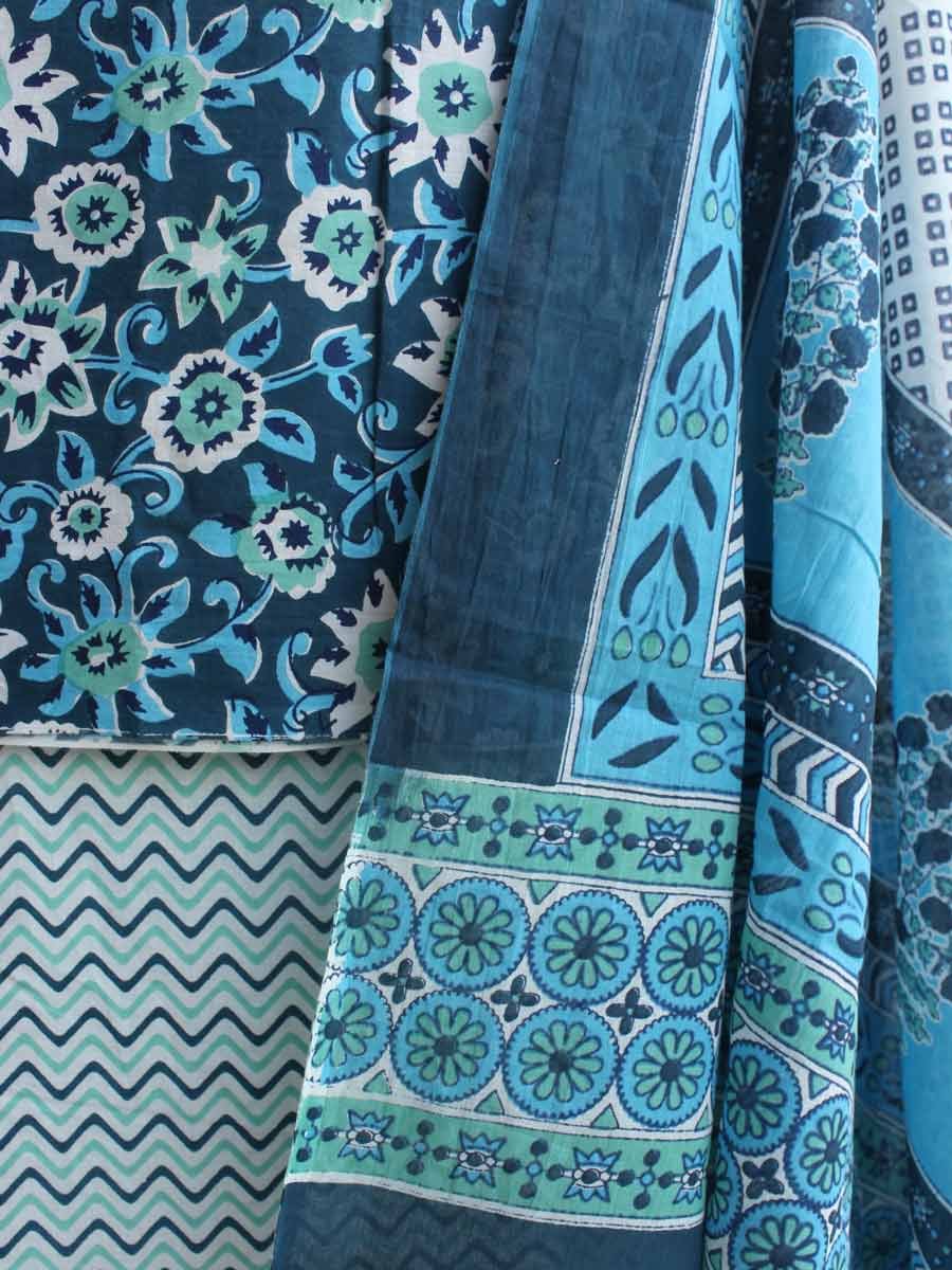 Dark-blue-and-white-sanganeri-print-cotton-ladies-suit