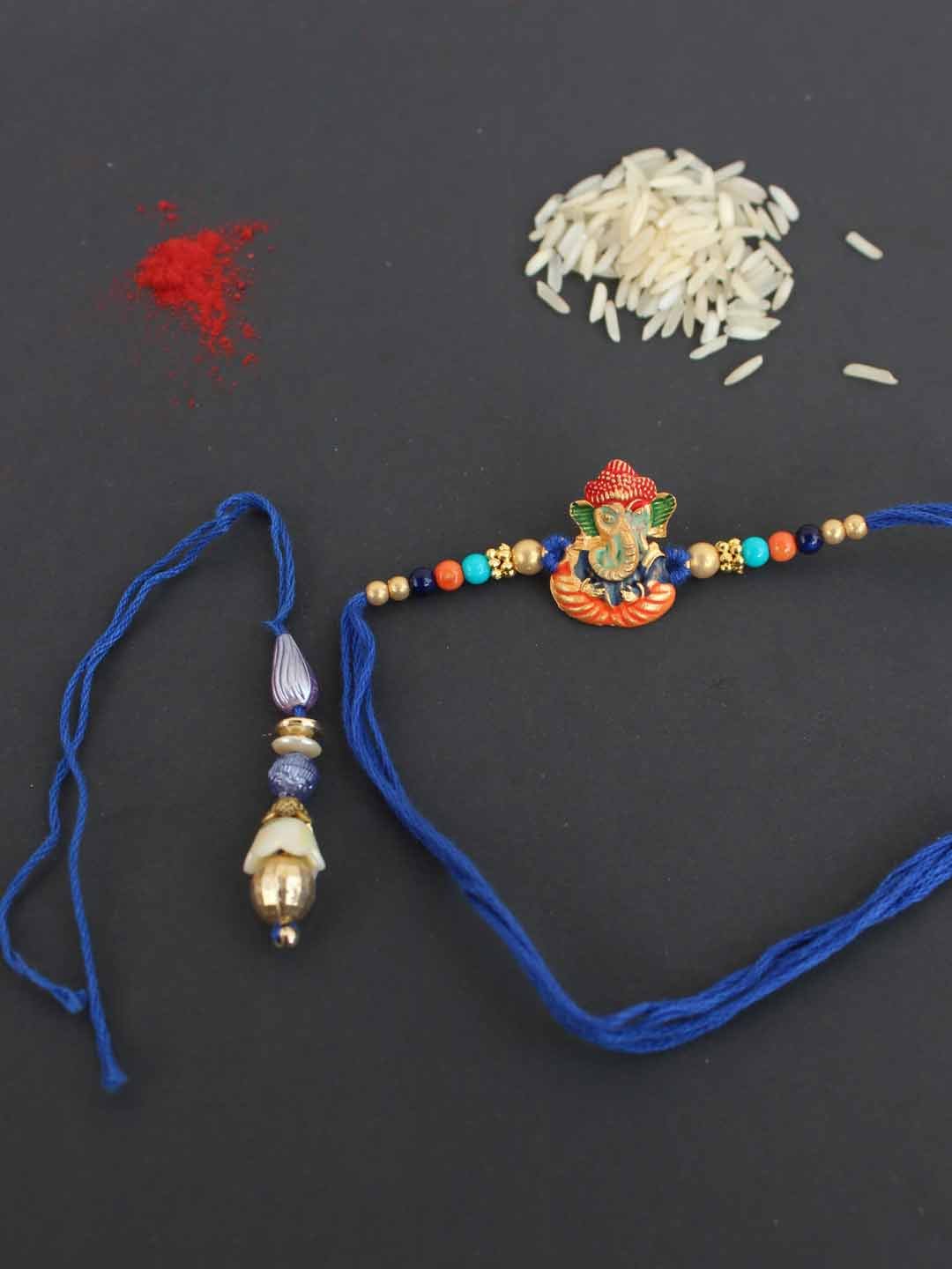 Blue-thread-God-Ganesh-bhaiya-bhabhi-Rakhi Blue-thread-God-Ganesh-bhaiya-bhabhi-Rakhi