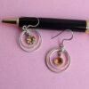 Brown-stone-2-rings-pure-silver-earrings