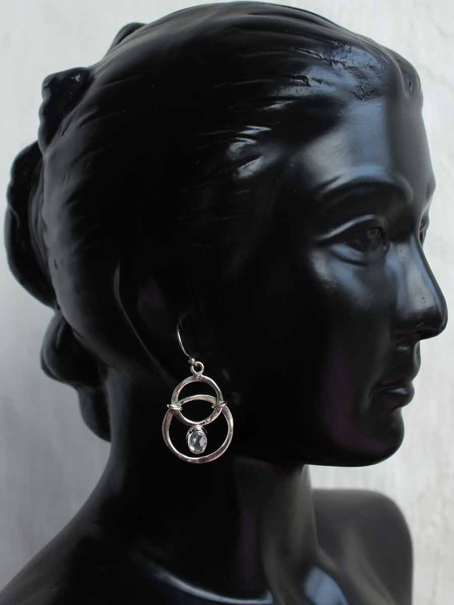 Double-ring,-pure-92.5-silver-earrings