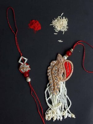Pearls-and-kundan-red-white-Bhaiya-Bhabhi-Rakhi