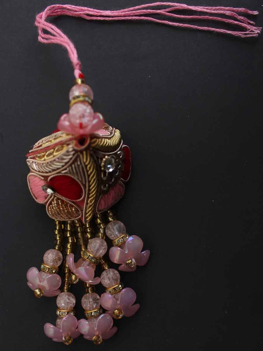 Red-and-pink-zari-work-Bhabhi-Lumba-Rakhi