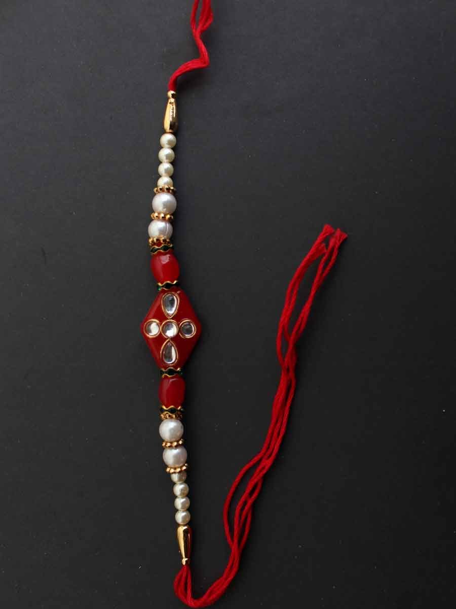 Red-kundanwork-Rakshabandhan shilphaat Red-kundanwork-Rakshabandhan shilphaat