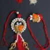 Red,-orange-golden-zariwork-Bhaiya-bhabhi-rakhi