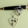 Triangular,-Purple-stone-pure-silver-earrings