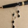 Black-stone,-Contemporary,-silver-dangle-earrings