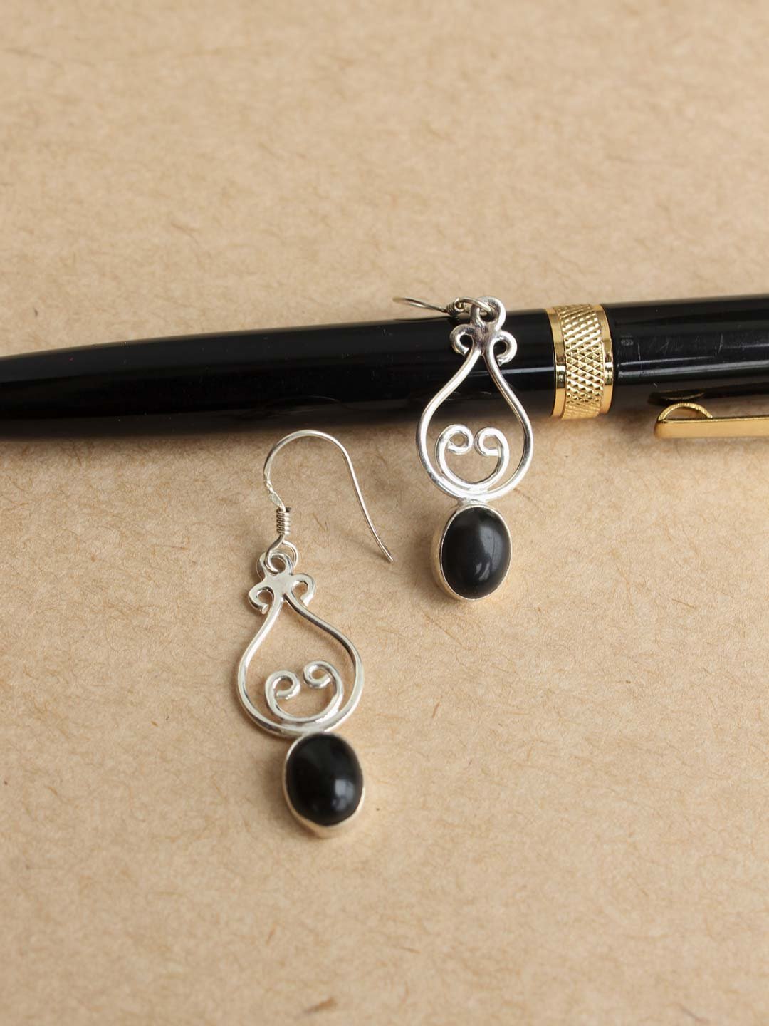 Black-stone,-classic-pure-silver-earrings Black-stone,-classic-pure-silver-earrings