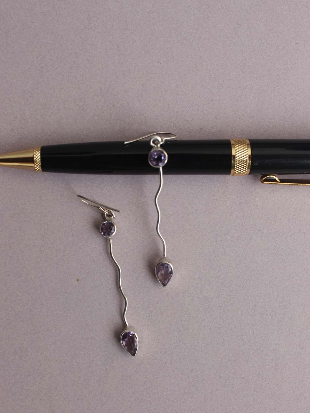 Purple-stone,-long-silver-dangle-earrings Purple-stone,-long-silver-dangle-earrings