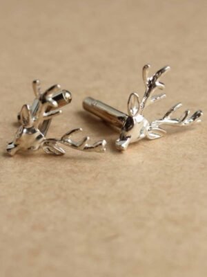 Silver-reindeer-cufflinks
