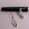 Yellow-stone,-small--pure-silver-earrings