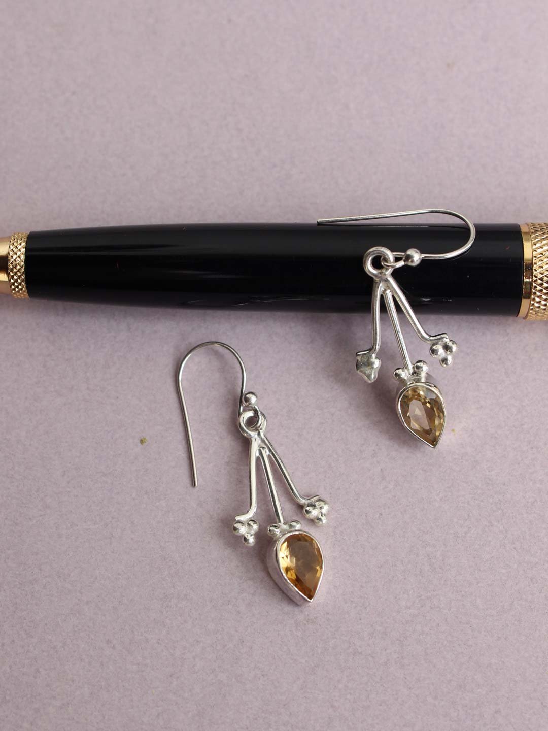 Yellow-stone,-small--pure-silver-earrings Yellow-stone,-small--pure-silver-earrings