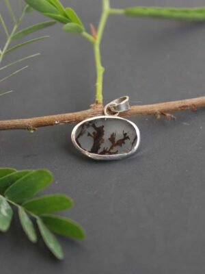 Brown-and-white-small-denditic-agate-silver-pendant