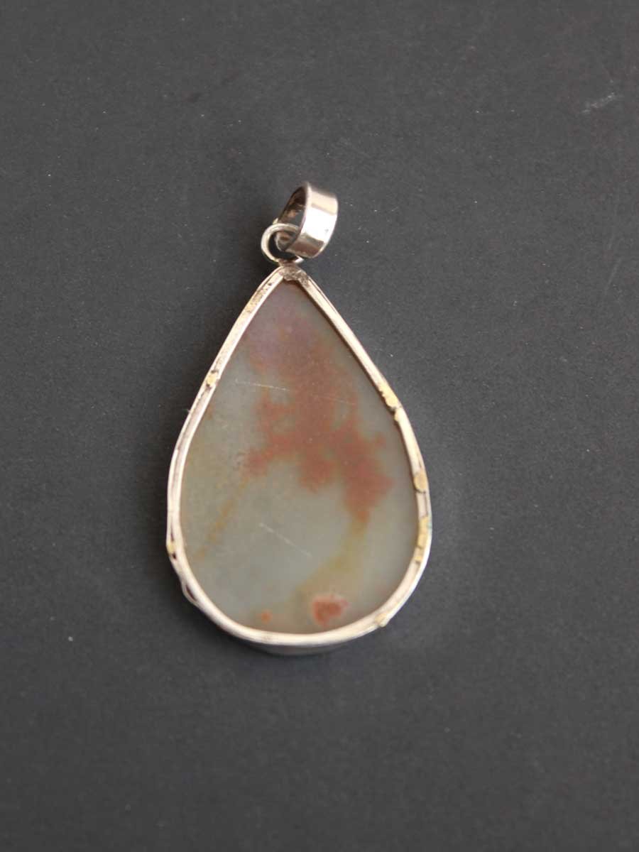 Drop-shape-Shajar-stone-pure-silver-pendant