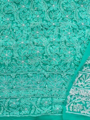 Emereald-green-Georgette-chikankari-embroidered-dress-material
