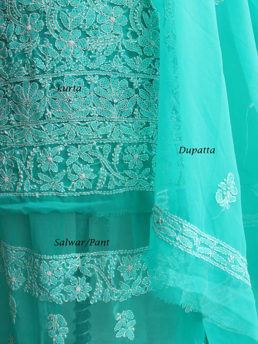 Emereald-green-Georgette-chikankari-embroidered-ladies-suit