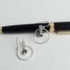 Purple-stone-circular-,-real-silver-earrings