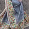 Block-Printed-Kanthawork-tussar-silk-Dupatta