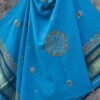 Firozi-Blue-Ahir-embroiderd-Woolen-Shawl