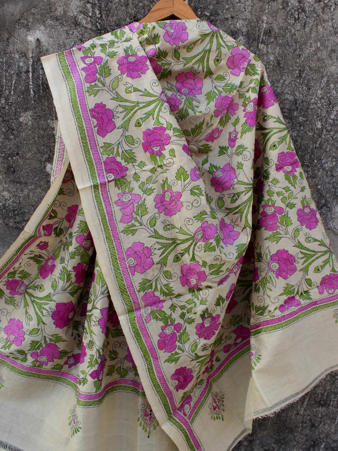 Purple-Roses-kanthawork-tussar-silk-dupatta Purple-Roses-kanthawork-tussar-silk-dupatta
