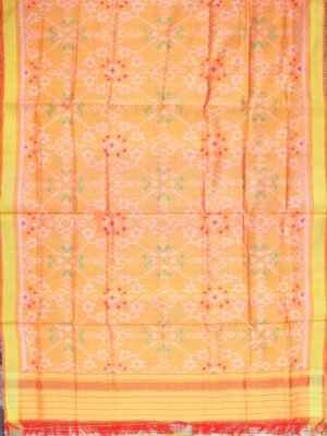 Yellow-single-ikat-patola-silk-dupatta