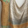 Brown-and-white-Block-printed-lacework-cotton-dress-material