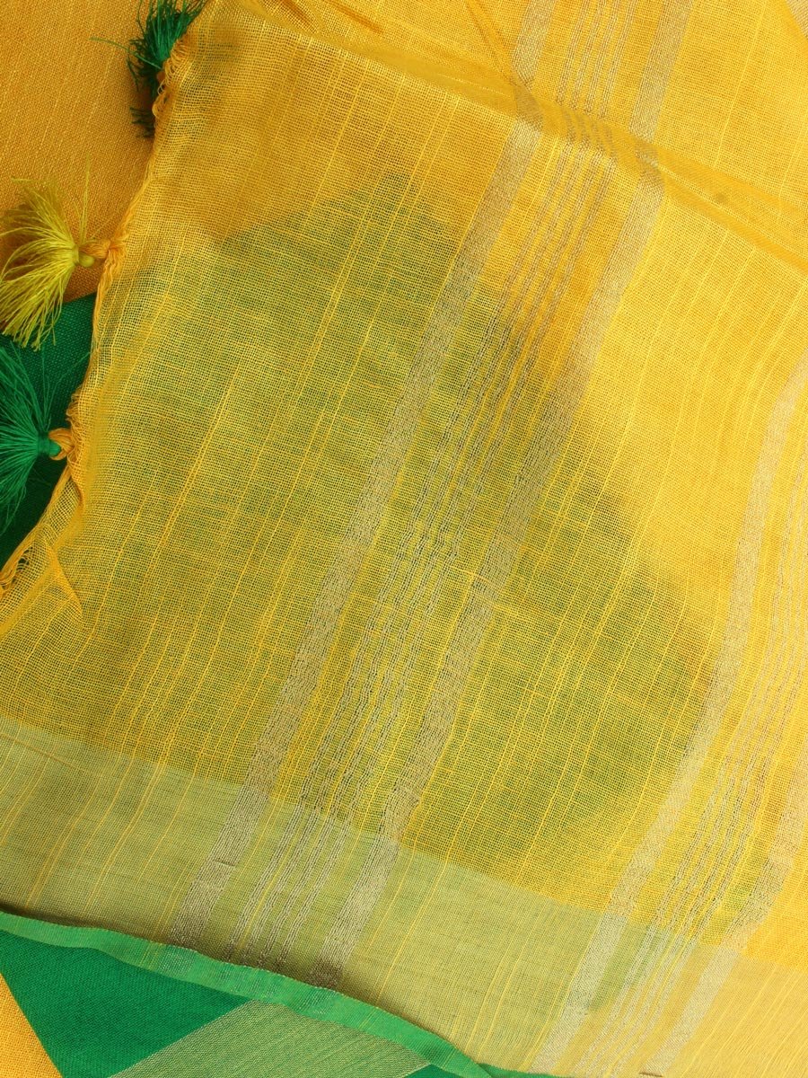 Sun-Yellow-Linen-cotton-summer-Saree-jpg Sun-Yellow-Linen-cotton-summer-Saree