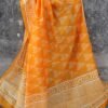 Yellow-Block-printed-Chanderi-silk-dupatta