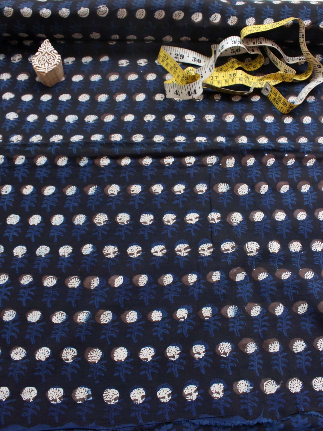 Black-and-natural-indigo-block-printed-pure-cotton-shirt-fabric Black-and-natural-indigo-block-printed-pure-cotton-shirt-fabric