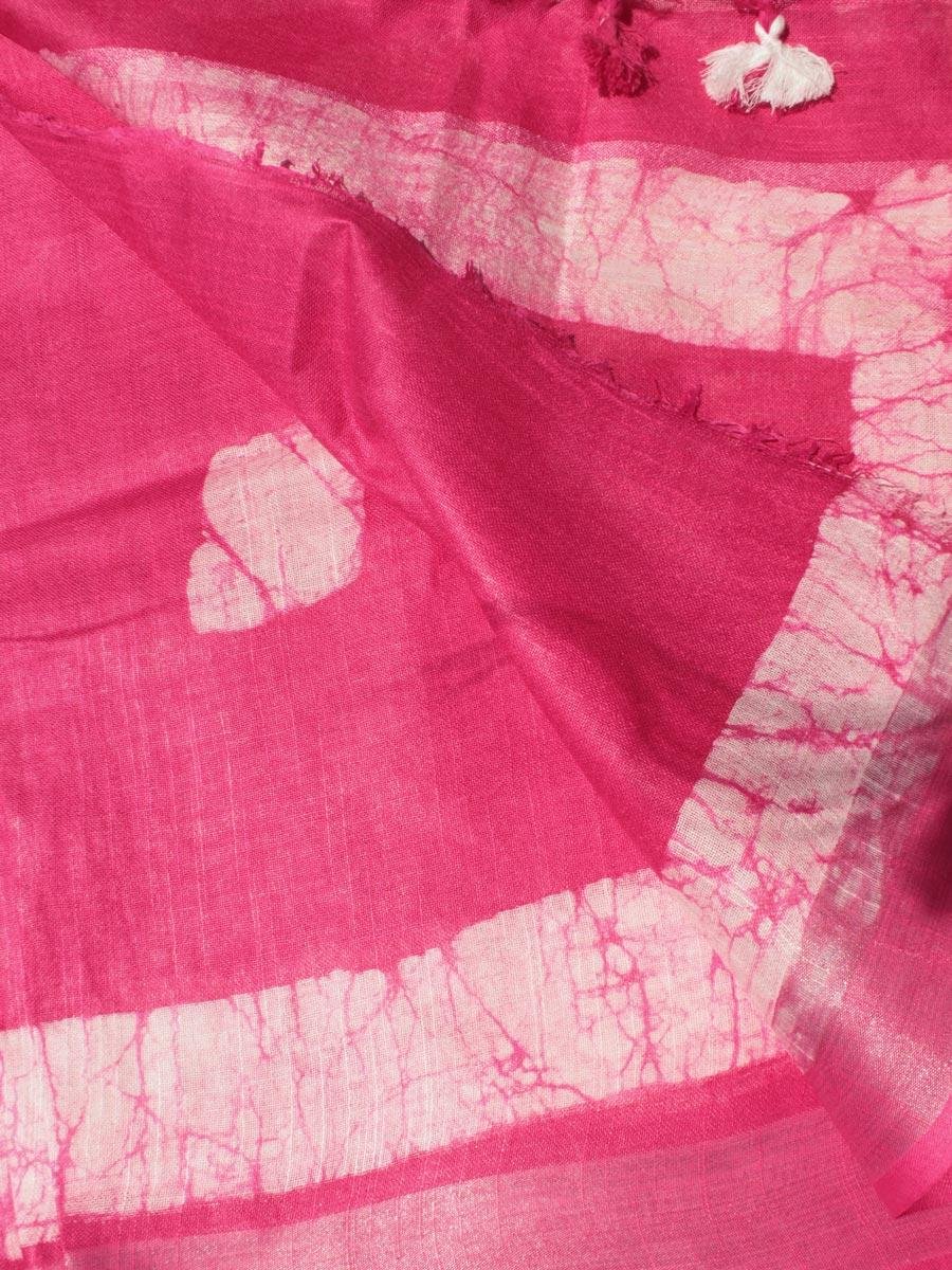 Dark-Pink-off-White-Batik-Linen-cotton-sari Dark-Pink-off-White-Batik-Linen-cotton-sari