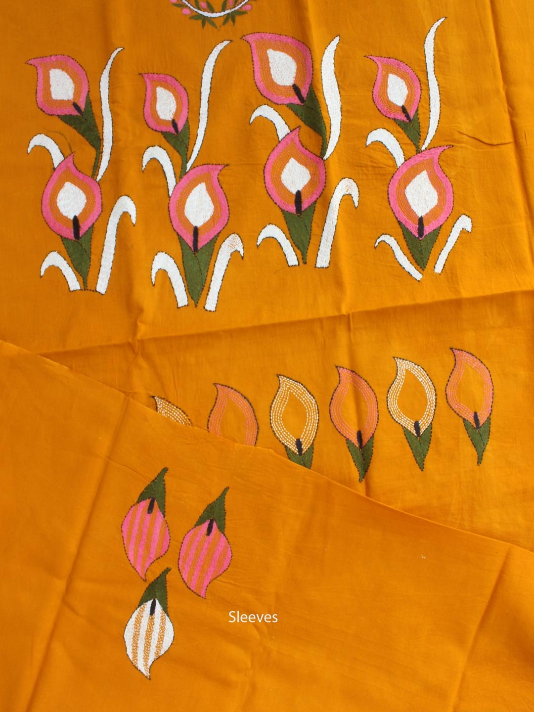 Mustard-yellow-nakshi-Kantha-cotton-Kurta-fabric Mustard-yellow-nakshi-Kantha-cotton-Kurta-fabric