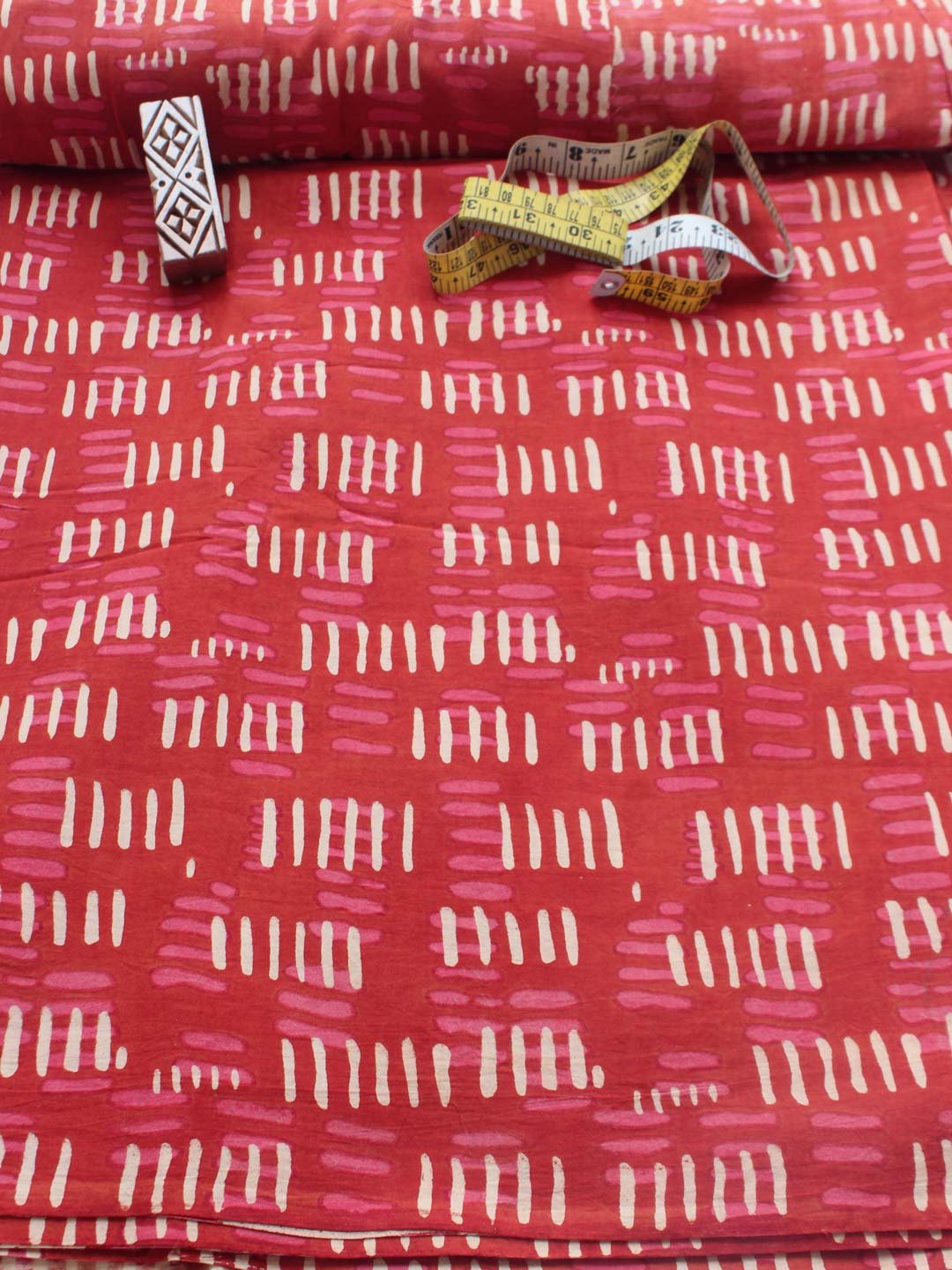 red-bagru-block-printed-cotton-kurta-shirt-fabric red-bagru-block-printed-cotton-kurta-shirt-fabric