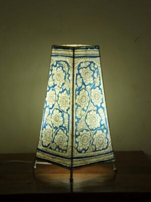 Blue-and-white-Tholu-Bommalata-long-lamp