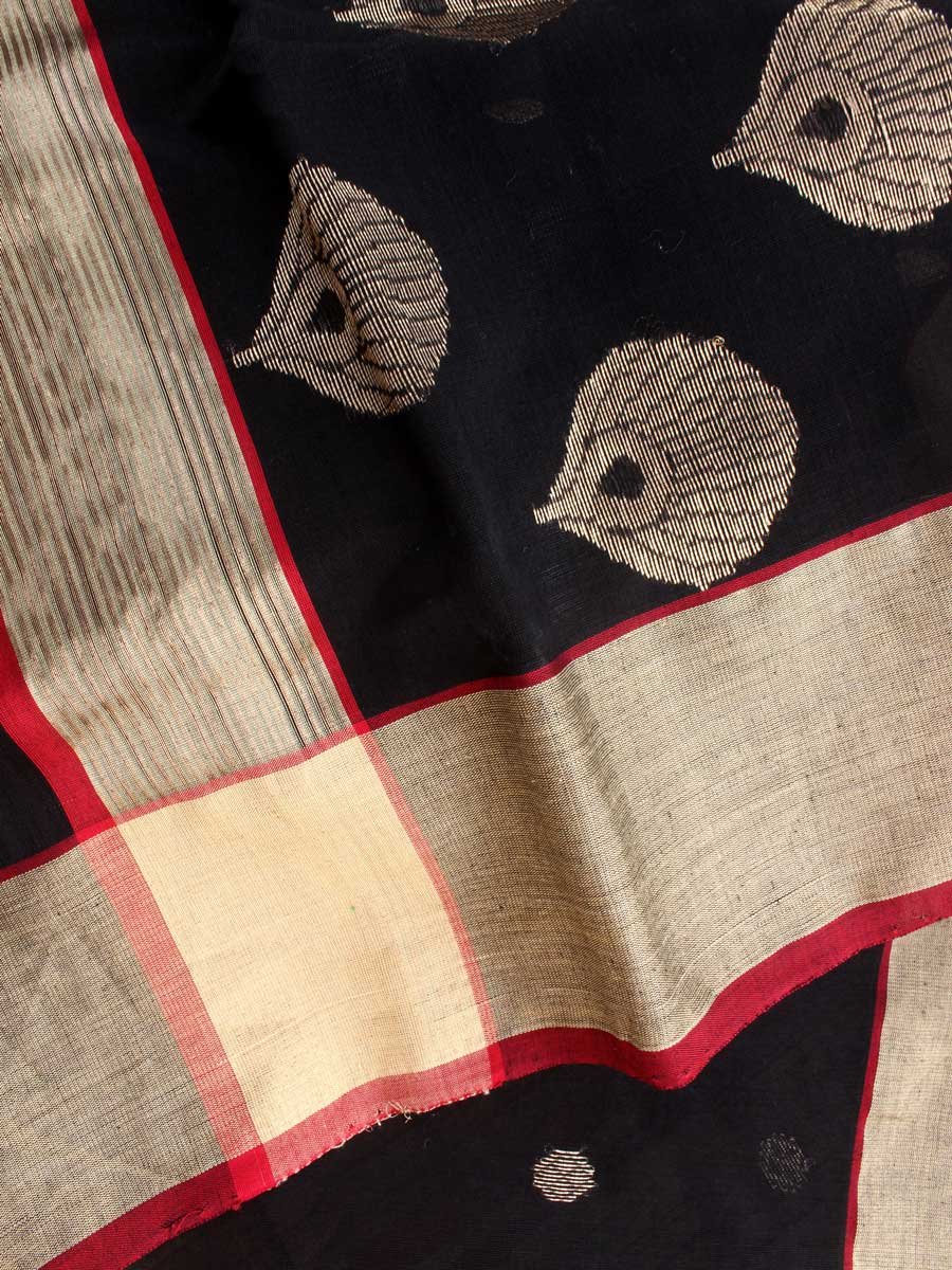 Black-pure--zari-chanderi-sari
