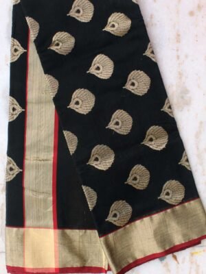 Black-zari-chanderi-handwoven-saree