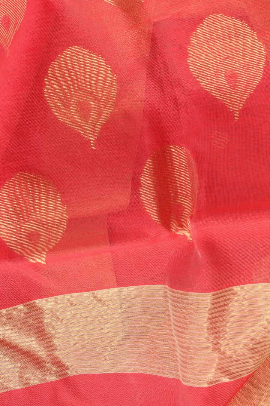 Peach-pink-pure--zari-chanderi-sari