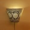 Black-and-white-tholu-bommalata-wall-lamp by Shilphaat.com