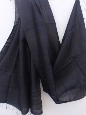 Black-Dupion-tussar-silk-dupatta