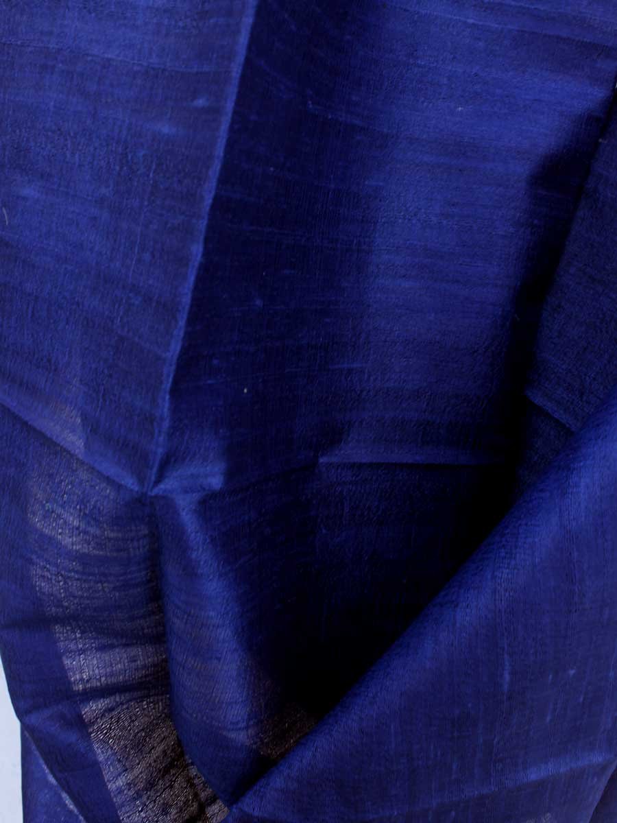 Dark-Blue-Dupion-tussar-silk-dupatta-Fabric