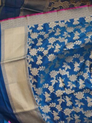 Blue-pure-silk-handwoven-banarasi-dupatta