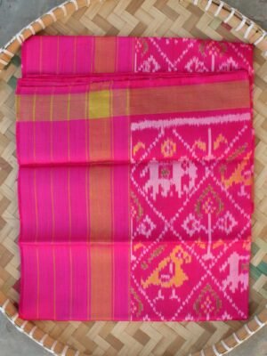 Fushia-Pink-Hathi-popat-Patola-silk-dupatta