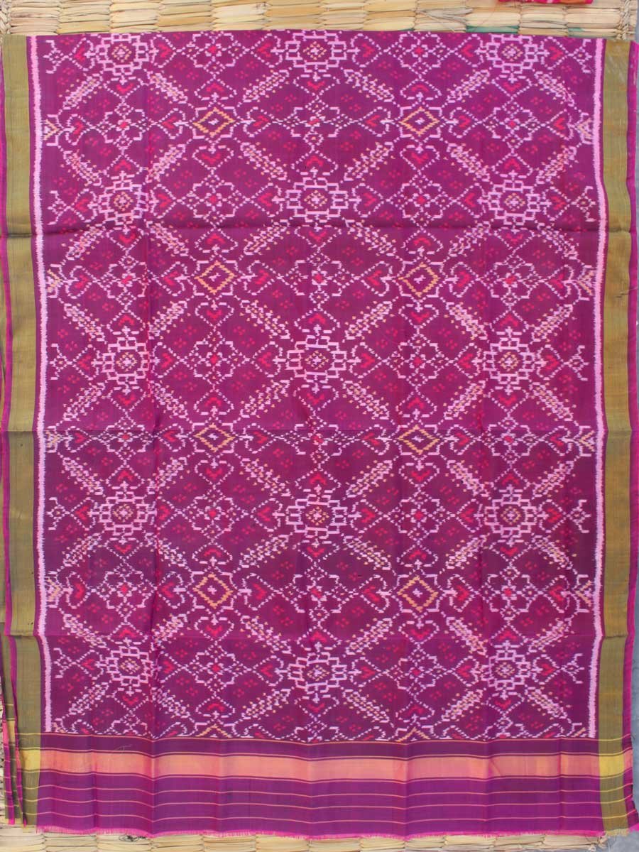 Magenta-Purple-single-ikat-Patola-silk-Dupatta